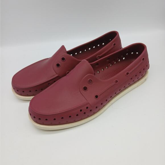 Native Unisex Howard Sugarlite Slip on Rubber Loafers Boat Shoes M8/W10 Maroon - Picture 1 of 12